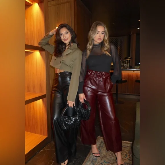 Vestique Black Leather Pants -27 - Picture 2 of 5